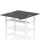 Black 2-person back-to-back adjustable height bench by Dynamic, suitable for desk or workout use.