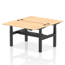 Dynamic Air 2 Person Back-to-Back Height Adjustable Maple Desk Bench with sturdy wood finish and ergonomic design