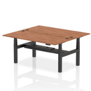 Dynamic Air 2 Person Back-to-Back Height Adjustable Walnut Bench for desk or workout space with sturdy design.