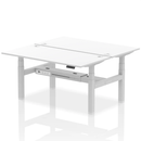 White 2-person back-to-back adjustable bench from Dynamic, featuring a sturdy frame and height adjustment for workout or office use.