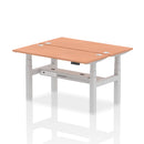 Dynamic Air 2-Person Back-to-Back Slimline Height Adjustable Beech Desk Bench with ergonomic design and sturdy construction.