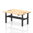 Dynamic Air 2 Person Back-to-Back Slimline Height Adjustable Maple Bench desk with modern design and ergonomic features.