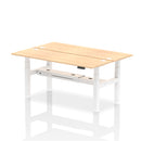 Dynamic Air 2 Person Back-to-Back Slimline Height Adjustable Maple Desk Bench with ergonomic design and wooden finish.
