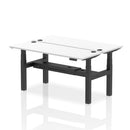 White Air 2 Person Back-to-Back Slimline Height Adjustable Desk Bench by Dynamic, showing the sleek, modern design with adjustable height.