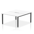 White Evolve Plus B2B two-person bench desk by Dynamic, featuring a sleek modern design with a smooth surface.