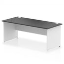 Black Impulse 800mm deep straight desk with panel legs by Dynamic, featuring a sleek, modern workspace design.