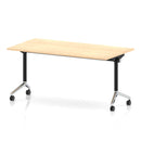 Dynamic Impulse Plus flip top rectangular table in maple wood, showing the table's sleek design and sturdy construction.