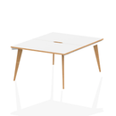Two-person B2B desk from the Oslo series by Dynamic, featuring a sleek wooden surface and sturdy metal legs.