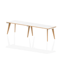 Dynamic Oslo 2-person single row desk shown in a spacious office setting with modern wood finish and sturdy metal frame.