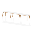 Dynamic Oslo 3-person desk with a sleek design, featuring a 1400mm length and a single row layout for efficient workspace.