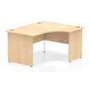 Dynamic Impulse Crescent Desk with Panel End Leg in Maple, left-hand configuration, sleek office workspace furniture