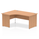 Dynamic Impulse Crescent Desk with Panel End Leg in oak, 1400mm, left-hand configuration, modern office workspace furniture