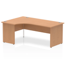 Impulse Crescent Desk with Oak finish by Dynamic, featuring panel end legs and left-hand configuration for office workspace.