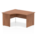 Impulse Crescent Desk with Panel End Leg in walnut finish by Dynamic, featuring a sleek, curved design and sturdy construction.