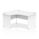 White Impulse Crescent Desk with Panel End Leg by Dynamic, featuring a modern design and clean white finish.