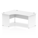 White Impulse Crescent Desk with panel end leg by Dynamic, featuring a modern design and sturdy construction.