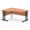 Impulse Crescent desk with cantilever legs in beech wood by Dynamic, showcasing smooth surface and modern design.