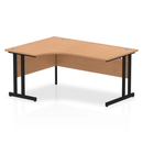 Modern oak crescent desk with cantilever legs by Dynamic, featuring a sleek, contemporary design and sturdy construction.