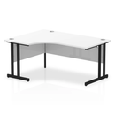 White Impulse Crescent Desk with cantilever legs by Dynamic, featuring a modern design and smooth surface.