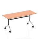 Dynamic Impulse Flip Top Table in beech wood with a sleek, modern design and compact, space-saving flip top feature.