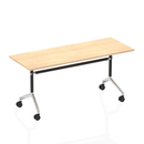 Dynamic Impulse Flip Top Table in maple wood, showing the compact, foldable design with smooth surface and sturdy legs.