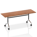 Dynamic Impulse Flip Top Table in walnut wood with a sleek, modern design and functional flip-top feature.