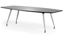 Black high gloss writable boardroom table by Dynamic, showcasing a sleek, polished surface ideal for meetings and presentations.