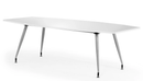 White high gloss writable boardroom table by Dynamic, showcasing a sleek, polished surface ideal for meetings and collaborative work.