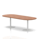 White-legged Italia Boardroom Table by Dynamic with walnut tabletop, modern design, ideal for conference or meeting rooms.