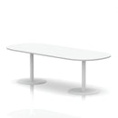 White Italia Boardroom Table with sleek white legs, designed for professional office or conference room settings by Dynamic.