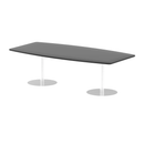 Black Italia High Gloss Boardroom Table by Dynamic, sleek and polished with a smooth high-gloss finish, shown in a modern conference room setting.