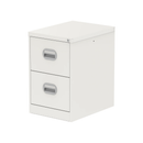 White QUBE filing cabinet by Dynamic with two drawers, modern design, and sleek white finish.