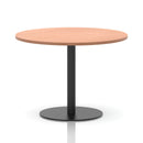 Black-legged Italia round poseur table by Dynamic with beech tabletop, ideal for modern bar and cafe setups.