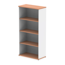 Modern Impulse Bookcase by Dynamic with beech wood shelves and white frame, showcasing a sleek, minimalist design for living spaces.