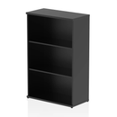 Black Impulse Bookcase by Dynamic featuring sleek shelves and modern design for stylish storage.