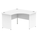 White 1200mm panel end corner desk by Dynamic with clean, modern design and sturdy construction for office workspace.