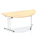 Dynamic Impulse Folding Semi-Circle Table with sturdy metal frame and smooth surface, ideal for versatile seating and workspace needs.