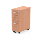 Dynamic Impulse Narrow Under Desk Pedestal with lockable drawers, shown in black finish, designed for office storage under a desk.