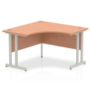 Impul 1200mm cantilever leg corner desk by Dynamic with silver finish and spacious surface, ideal for office or home workspace setup.