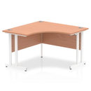 White Impulse 1200mm cantilever leg corner desk by Dynamic, showing a modern workspace with sturdy metal legs and spacious surface.