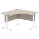 Gray 1200mm cantilever leg corner desk by Dynamic with white finish and sturdy design, suitable for modern office or workspace.
