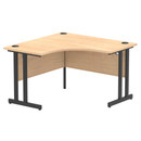 Black Impulse 1200mm cantilever leg corner desk by Dynamic with spacious workspace and modern design.