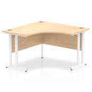 White Impulse 1200mm cantilever leg corner desk by Dynamic, showcasing the spacious desktop with sturdy cantilever legs.