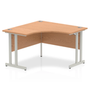 Dynamic Impulse 1200mm oak cantilever leg corner desk with spacious surface and sturdy steel frame.