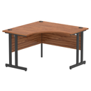 Black Impulse 1200mm cantilever leg corner desk by Dynamic with a spacious rectangular work surface and sturdy metal frame.