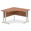 Dynamic Impulse 1200mm cantilever leg corner desk with silver finish and spacious surface, ideal for home or office workspace.
