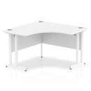 White Impulse 1200mm cantilever leg corner desk by Dynamic, showing a spacious office workstation with sturdy legs and clean design.