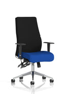 Dynamic Onyx Ergo Posture Chair with bespoke fabric and arms, featuring ergonomic design and adjustable height.