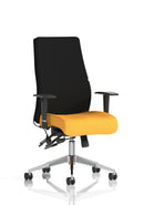 Dynamic Onyx Ergo Posture Chair with bespoke fabric and armrests, designed for ergonomic support and comfort.