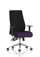 Onyx Ergo Posture Chair by Dynamic with bespoke fabric, armrests, ergonomic design, and adjustable features for comfortable seating.
